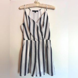 One Clothing White with Black Striped Romper